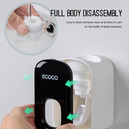 Automatic Toothpaste Dispenser Toothbrush Holder Bathroom Products Wall Mount Rack Bathroom Accessories Toothpaste Squeezers