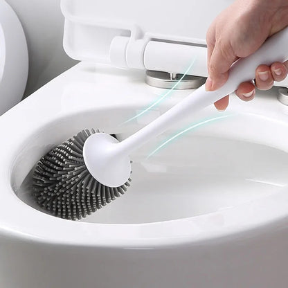 Toilet Brush for Drainable Toilet Silicone Brush With Holder Base Bathroom Accessories Sets Household Cleaner