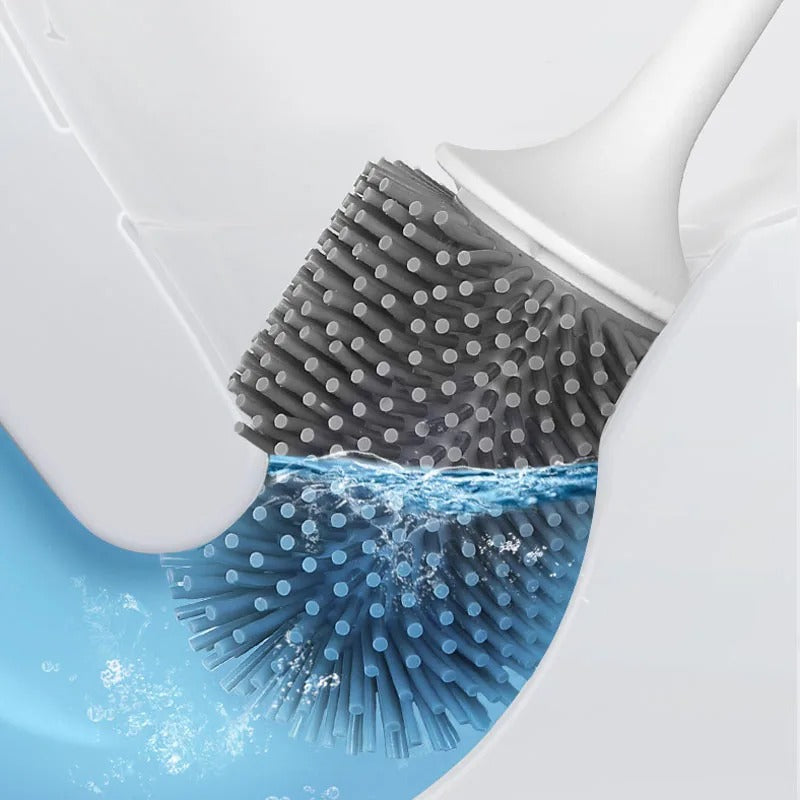 Toilet Brush for Drainable Toilet Silicone Brush With Holder Base Bathroom Accessories Sets Household Cleaner